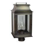 Concord Outdoor Post Mount - Dark Brass / Clear