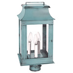 Concord Outdoor Post Light - Verdi Gris / Clear