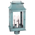 Concord Outdoor Post Light - Verdi Gris / Clear Seedy