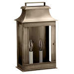Concord Outdoor Wide Wall Sconce - Dark Antique Brass / Clear