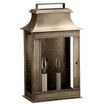 Concord Outdoor Wide Wall Sconce - Dark Antique Brass / Clear Seedy