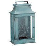 Concord Outdoor Wide Wall Sconce - Verdi Gris / Clear Seedy
