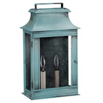 Concord Outdoor Wide Wall Sconce - Verdi Gris / Clear Seedy