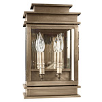 Empire Outdoor Wall Sconce - Dark Antique Brass / Clear