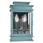 Empire Outdoor Wall Sconce - Verdi Gris / Clear