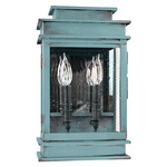 Empire Outdoor Wall Sconce - Verdi Gris / Clear Seedy