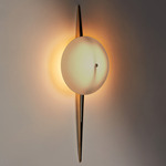 The Laddi Round Wall Light - Polished Unlacquered Brass / Cased Smoke