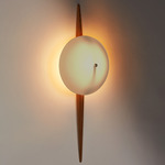 The Laddi Round Wall Light - White Oak / Cased Smoke