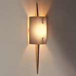 The Laddi Cylinder Wall Sconce - Polished Unlacquered Brass / Cased Smoke