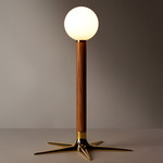 The Laddi Globe Table Lamp - White Oak / Opal