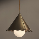 Petal Pendant - Unlacquered Brass / Frost