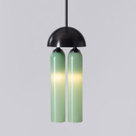 Crown Pendant - Dark Oxidized / Pastel Green