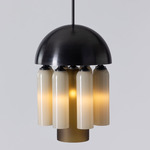 Crown Chandelier - Dark Oxidized / Light Beige / Olivin