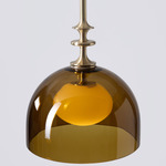 Elizabeth I Pendant - Brushed Brass / Light Beige / Olivin