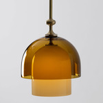 Elizabeth II Pendant - Antique Brass / Light Beige / Olivin