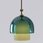 Elizabeth II Pendant - Antique Brass / Pastel Green / Pine Tree Green