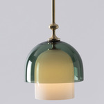 Elizabeth II Pendant - Antique Brass / White / Smoke