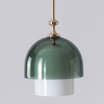Elizabeth II Pendant - Brushed Brass / White / Smoke