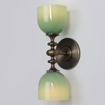 Marchesa Wall Sconce - Antique Brass / Pastel Green