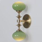 Perla Wall Sconce - Brushed Brass / Pastel Green
