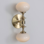 Perla Wall Sconce - Brushed Brass / White