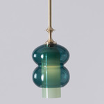 Prince Pendant - Brushed Brass / Pastel Green / Pine Tree Green
