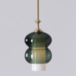 Prince Pendant - Brushed Brass / White / Smoke