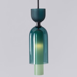 Union Pendant - Dark Oxidized / Pastel Green / Pine Tree Green