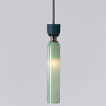 Union Pendant - Antique Brass / Pastel Green / Pine Tree Green