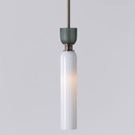 Union Pendant - Antique Brass / White / Smoke