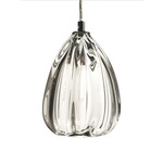 Thick Barnacle Cone Pendant With Clear Glass - Polished Nickel / Black Cloth