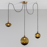 Drape Composition 2 Pendant - Brushed Brass / Olivin