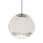 Bubble Small Orb FreeJack Pendant - Satin Nickel / Clear Bubble