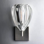 Barnacle Cone Elbow Wall Sconce - Satin Nickel / Clear