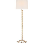 Shae Floor Lamp - Gilded Iron / Linen