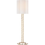 Shae Scallop Floor Lamp - Gilded Iron / Linen