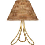 Jeanne Cordless Table Lamp - Gild / Natural Wicker