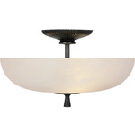 Pascal Semi Flush Ceiling Light - Bronze / Alabaster