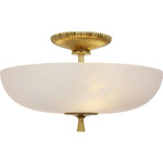 Pascal Semi Flush Ceiling Light - Hand-Rubbed Antique Brass / Alabaster