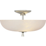 Pascal Semi Flush Ceiling Light - Polished Nickel / Alabaster