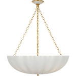 Rosehill Chandelier - Hand-Rubbed Antique Brass / White Strie