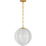 Rae Pendant - Hand-Rubbed Antique Brass / White Strie