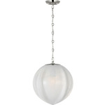 Rae Pendant - Polished Nickel / White Strie