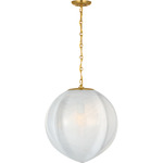 Rae Pendant - Hand-Rubbed Antique Brass / White Strie