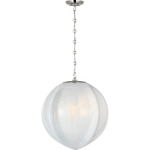 Rae Pendant - Polished Nickel / White Strie
