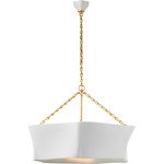 Ayers Sculptural Chandelier - Hand-Rubbed Antique Brass / Plaster White