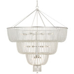 Jacqueline Basket Chandelier - Burnished Silver Leaf / Clear