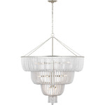 Jacqueline Basket Chandelier - Burnished Silver Leaf / White Acrylic