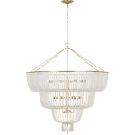 Jacqueline Basket Chandelier - Hand-Rubbed Antique Brass / Clear