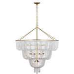 Jacqueline Basket Chandelier - Hand-Rubbed Antique Brass / White Acrylic